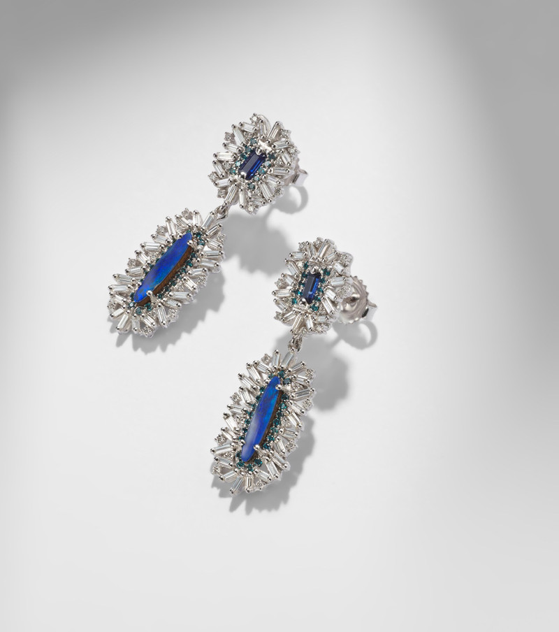 18kt white gold drop earrings with gemstones 5