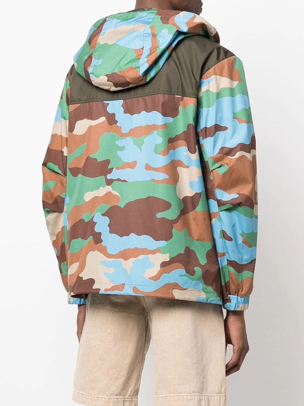 camo-print panelled hooded jacket - 4