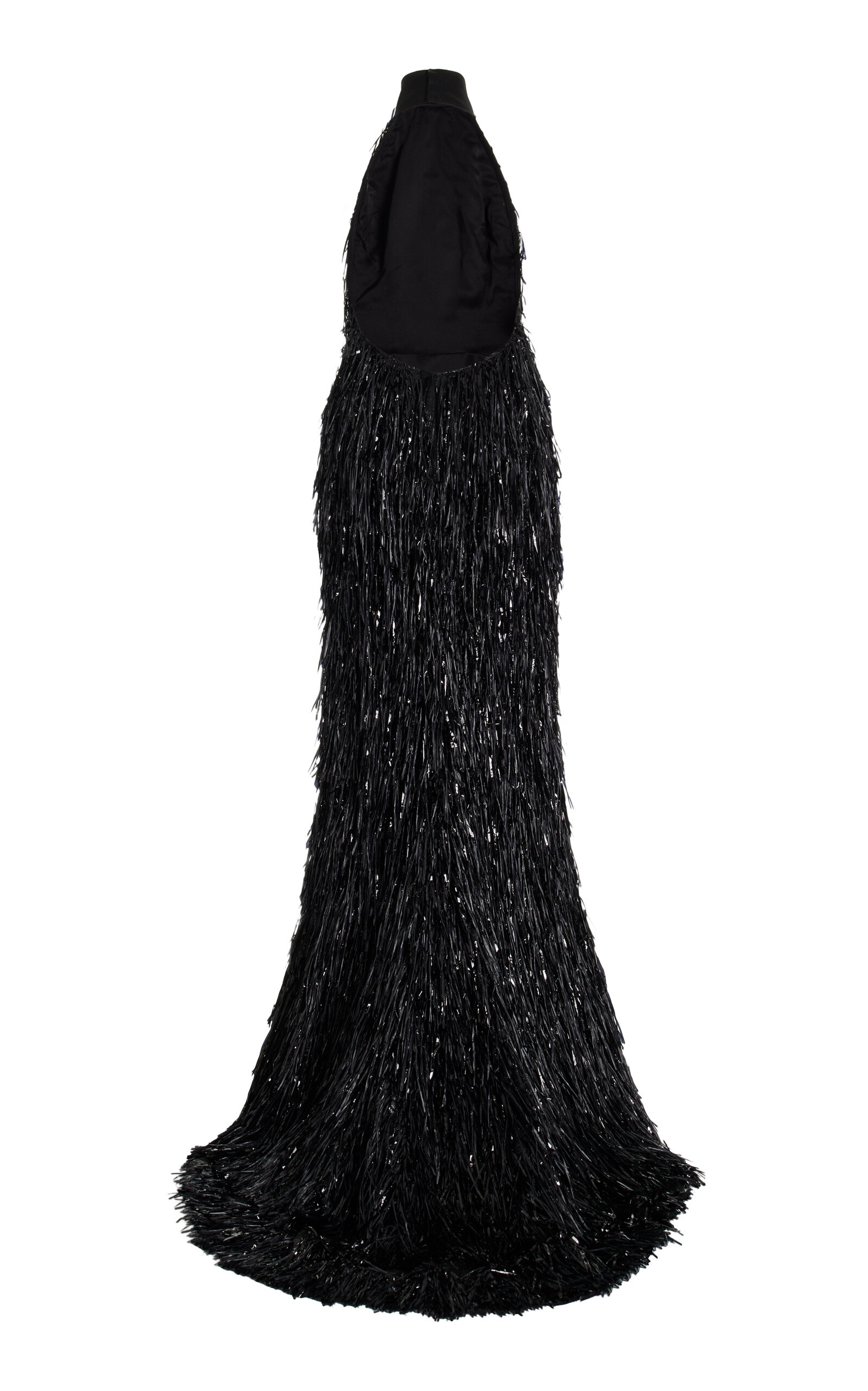Fringed Satin Gown black - 3