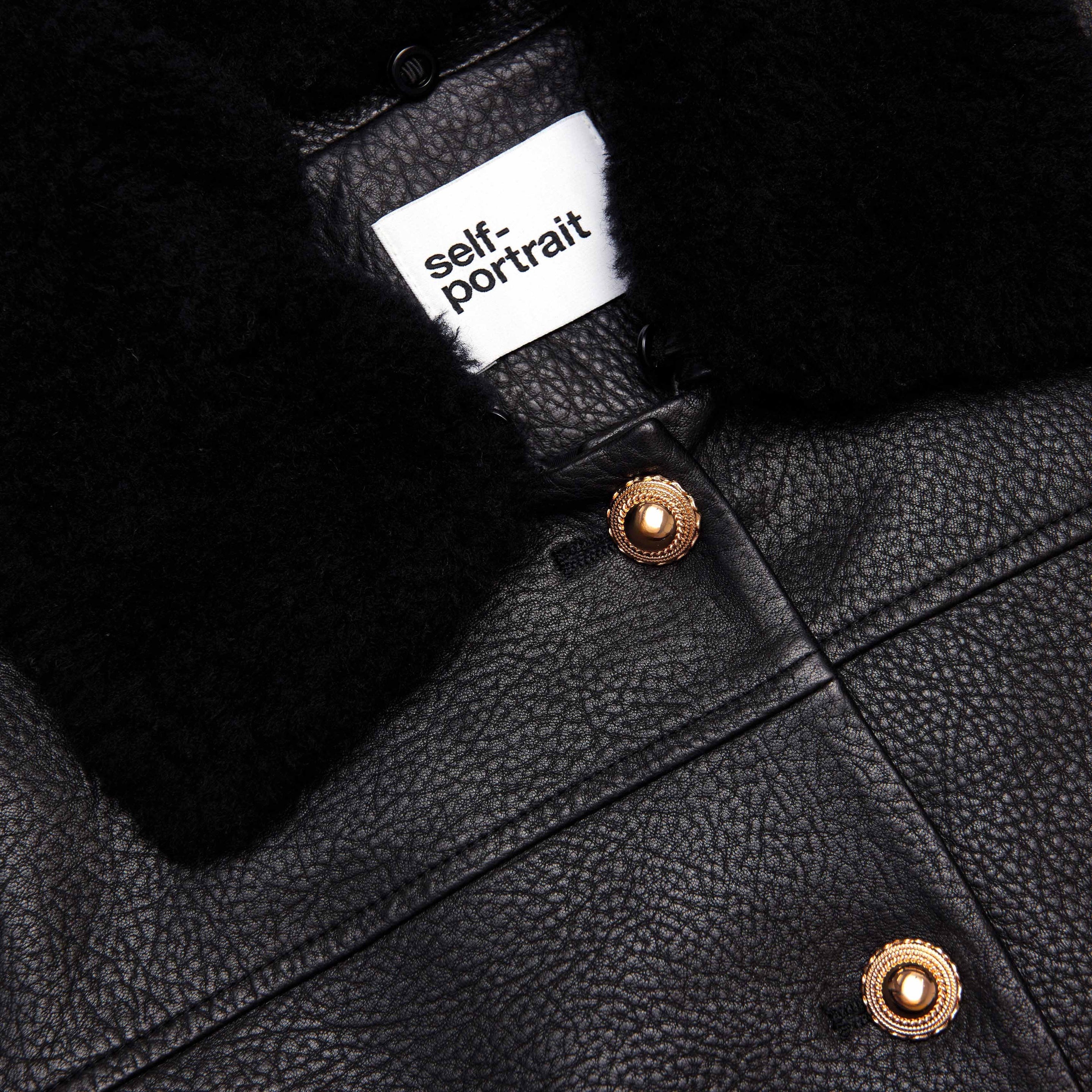 Black Cropped Leather Jacket - 5