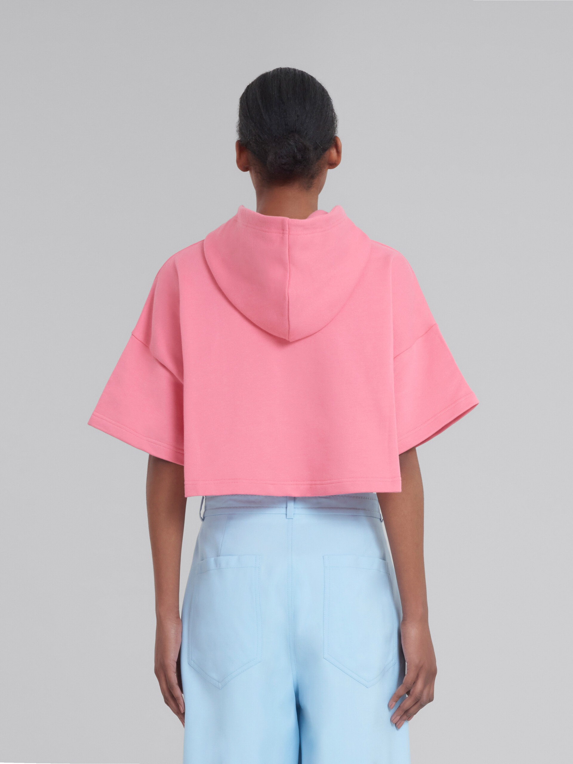 PINK SWEATSHIRT IN BIO COTTON WITH LOGO - 3