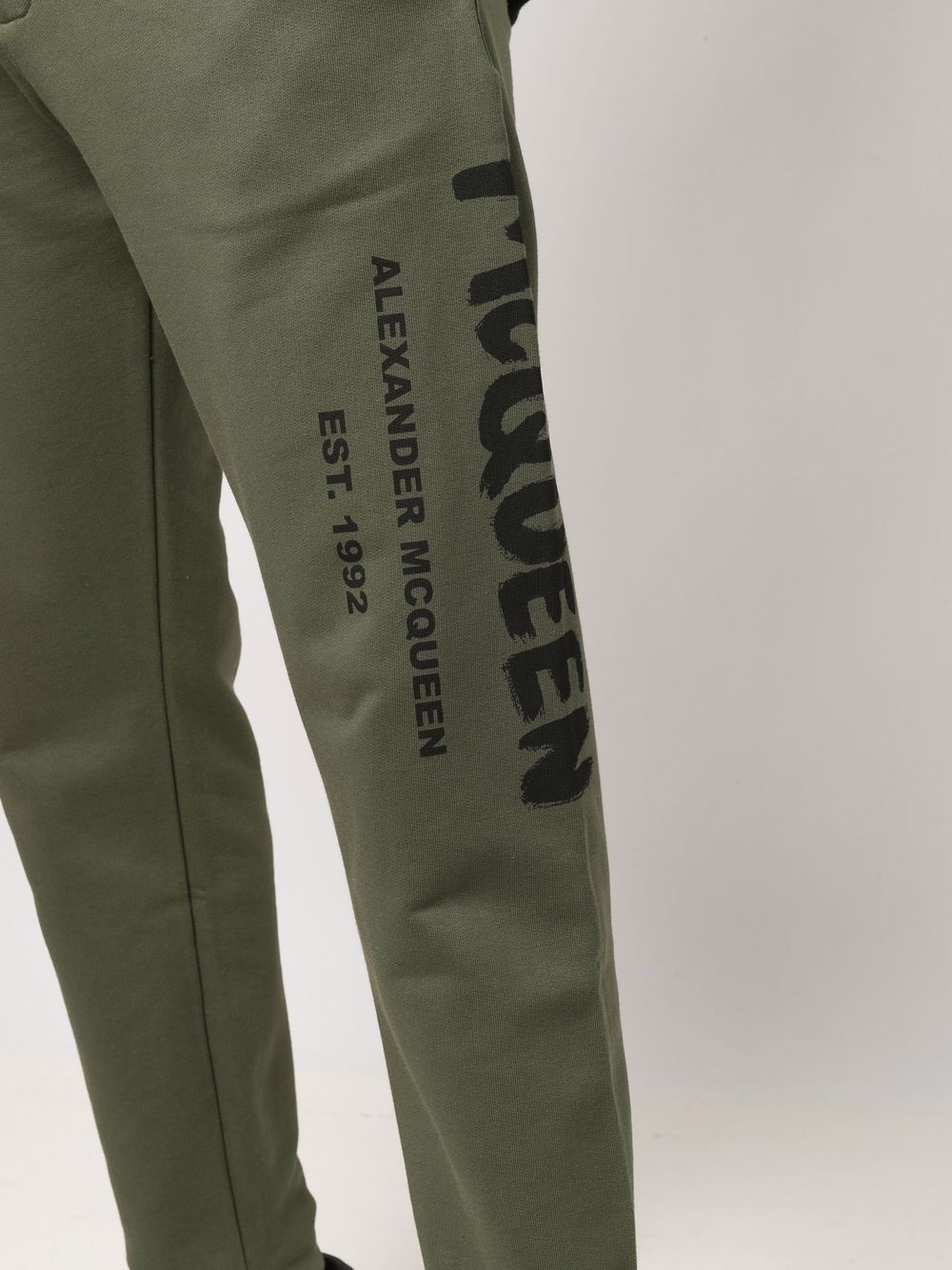 LOGO PRINT TAPERED TRACK TROUSERS - 5