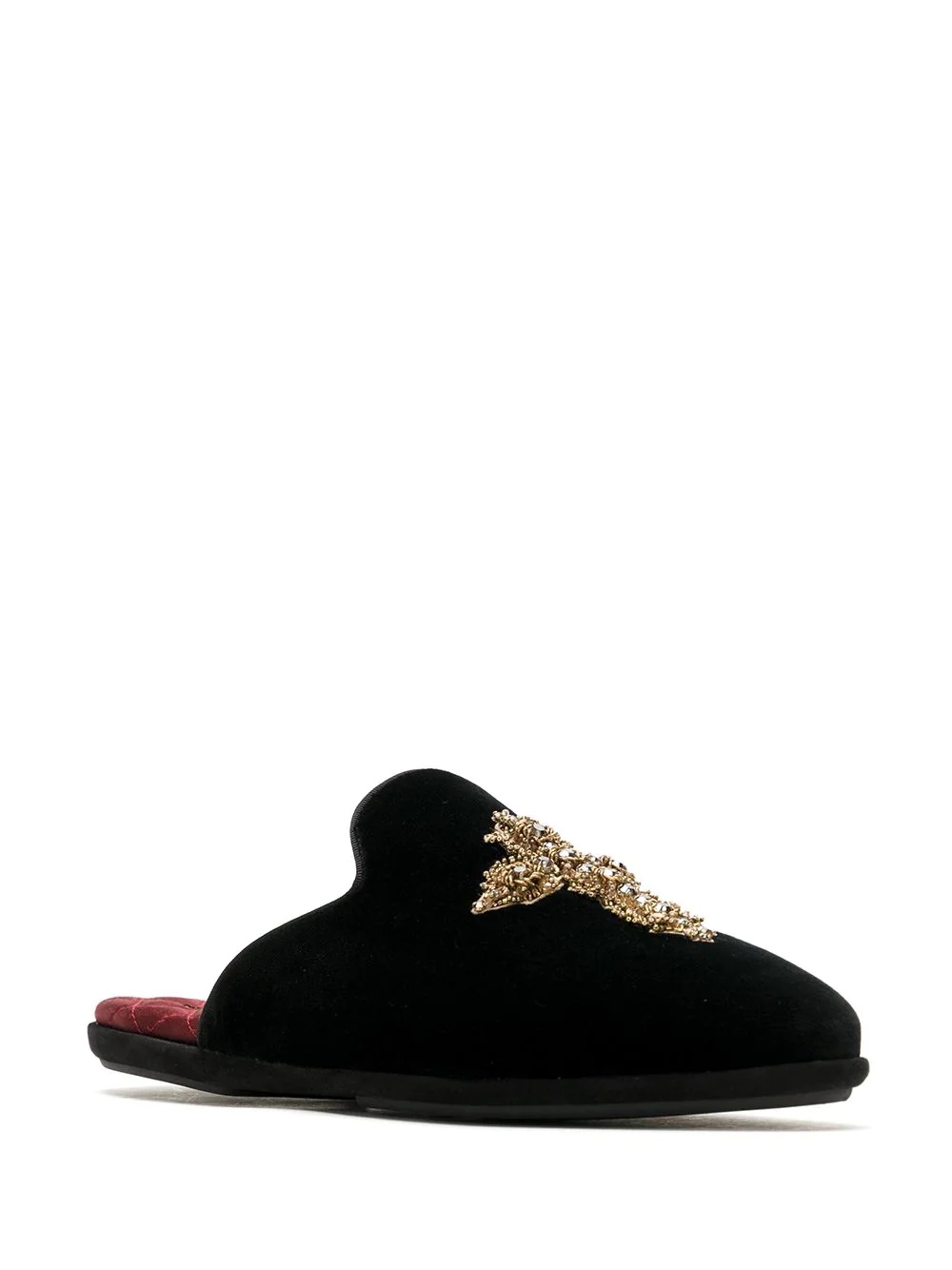 embroidered cross slippers - 2