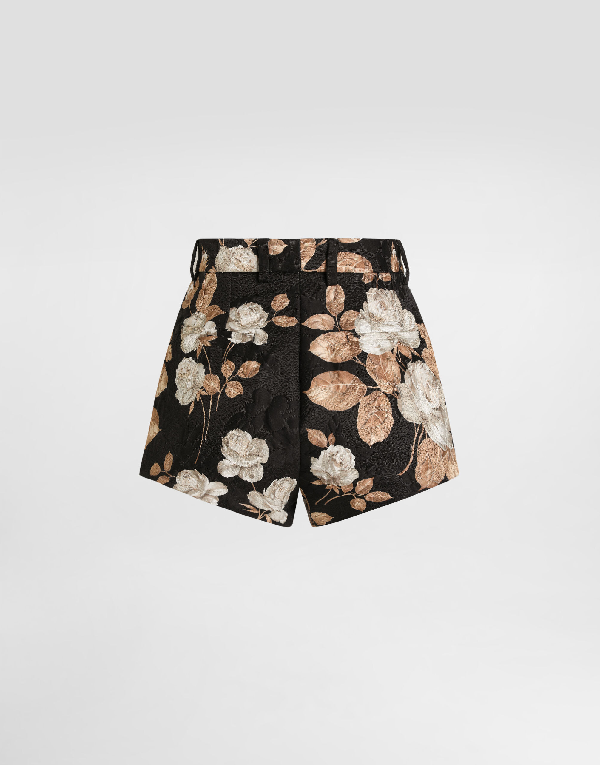 Vintage rose-print brocade shorts - 8