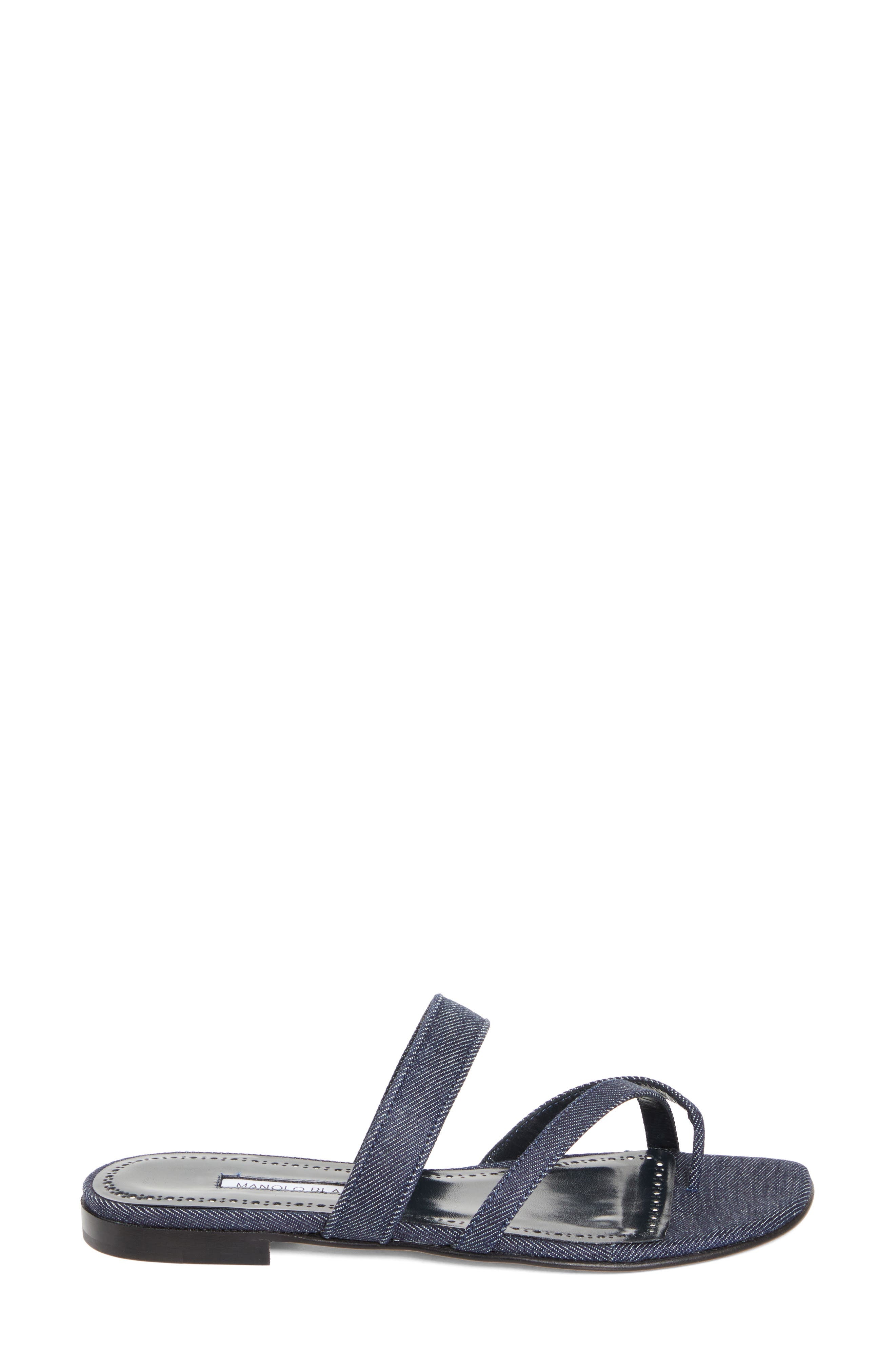 Manolo Blahnik Susaperf Crossover Sandal in Dark Chambray Blue at Nordstrom - 3