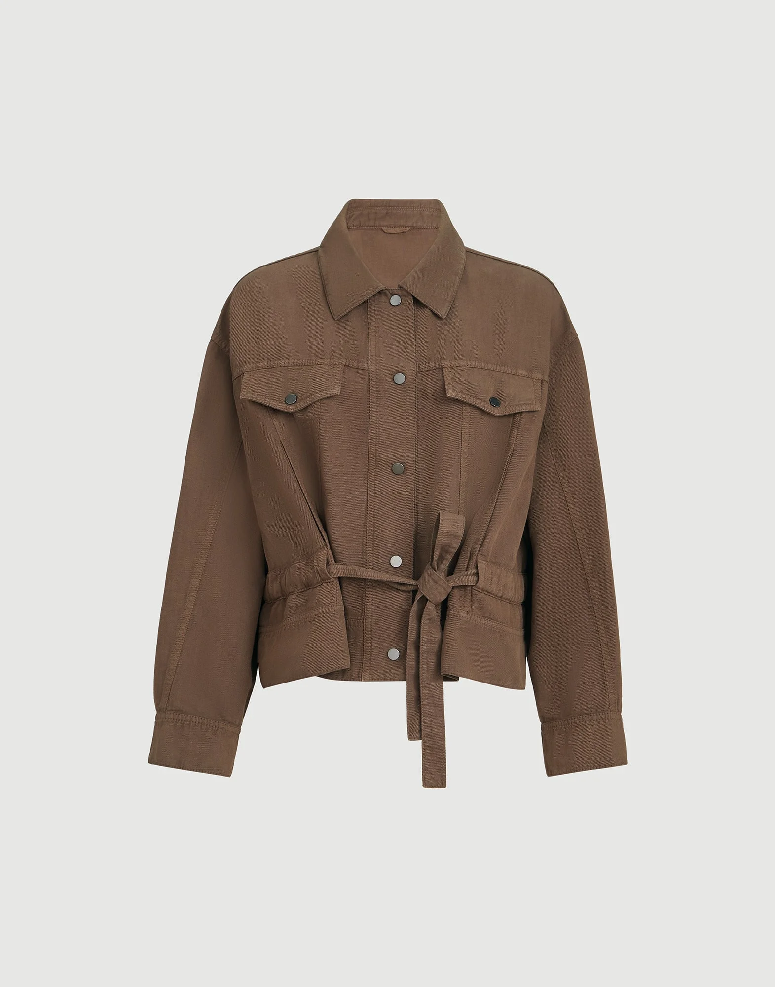Garment-dyed outerwear jacket in cotton and linen cover with monili - 1