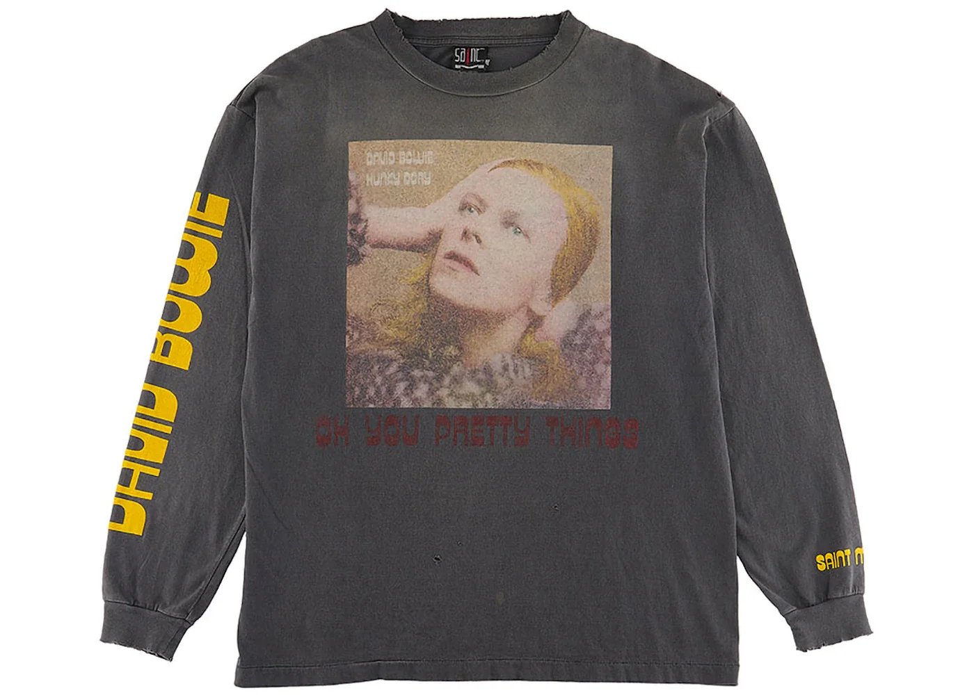 Saint Mxxxxxx x David Bowie Hunky L/S T-Shirt Faded Black - 1