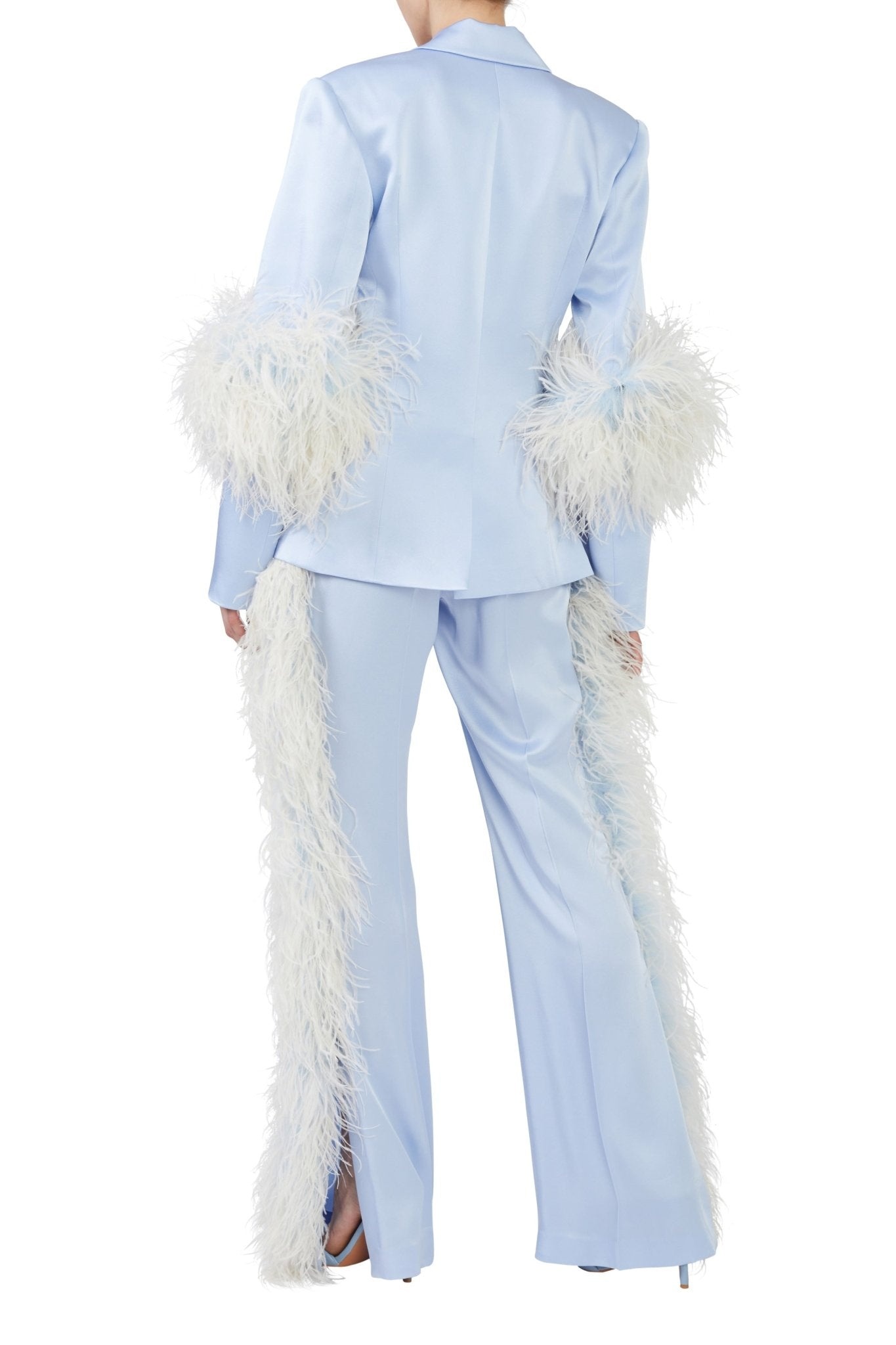 Satin Blazer With Feathers - 2