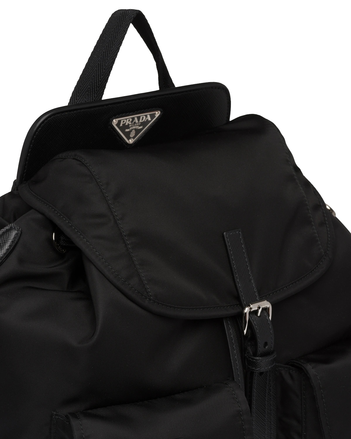 Nylon and Saffiano Leather Backpack - 6