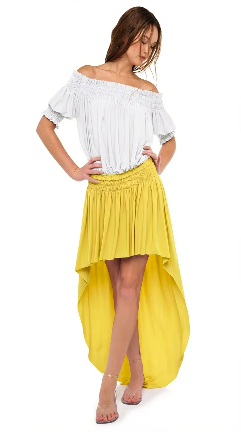 HI LOW PEASANT SKIRT - 1