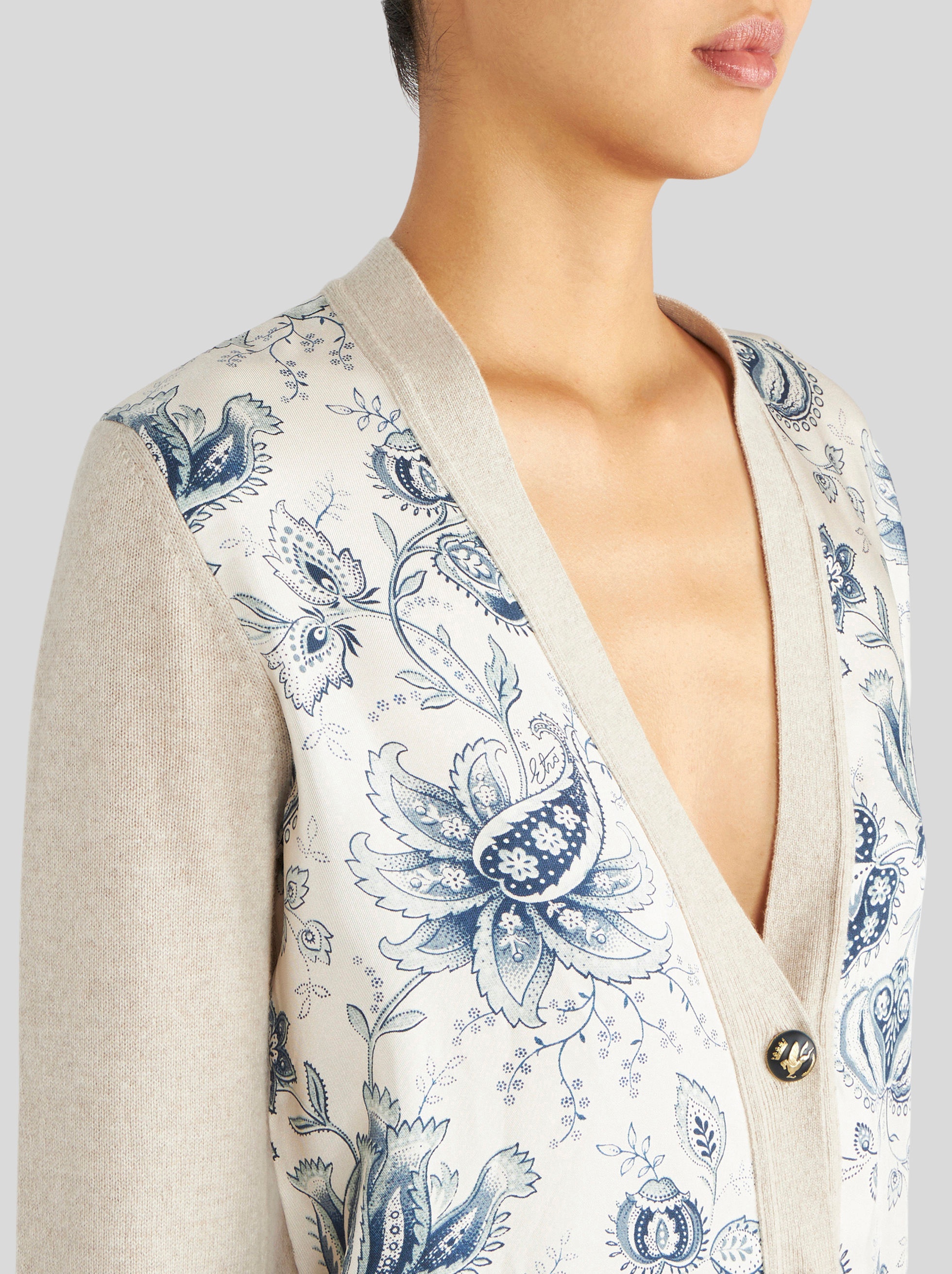 CARDIGAN WITH SILK INSERTS - 3
