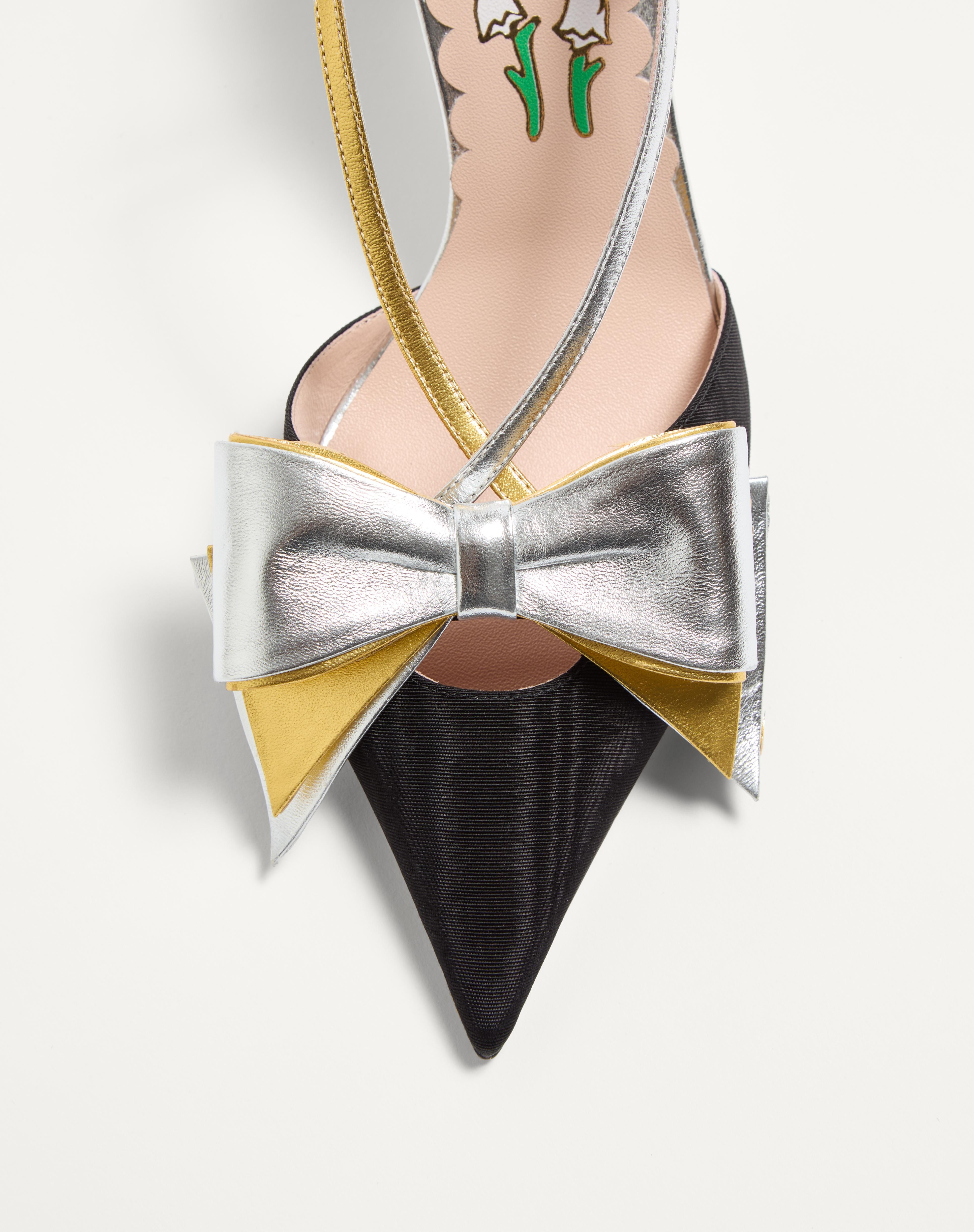 BOWOW SLINGBACK PUMPS IN MOIRÈ FABRIC 85MM - 6