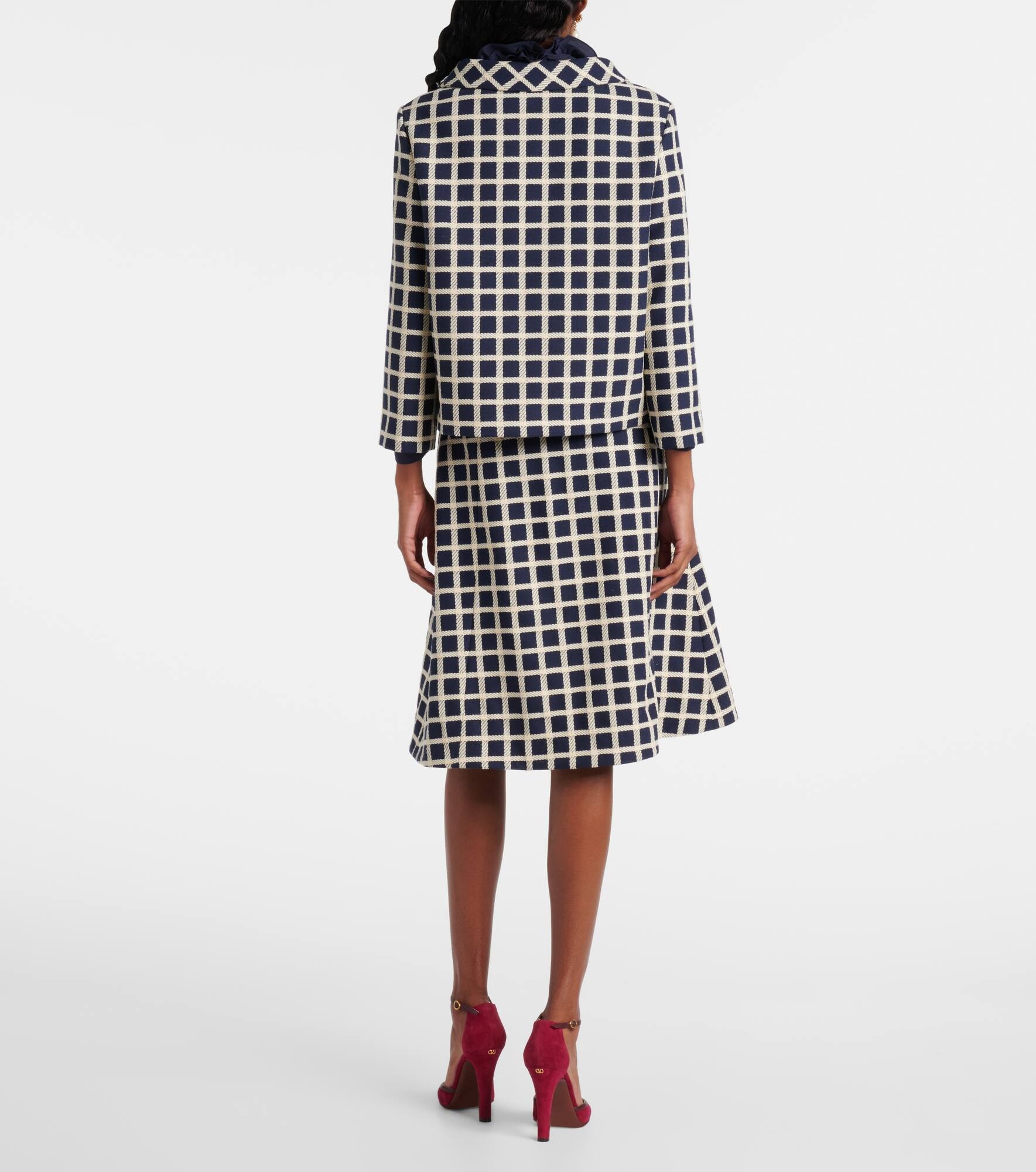 Checked wool and cotton-blend jacket - 3