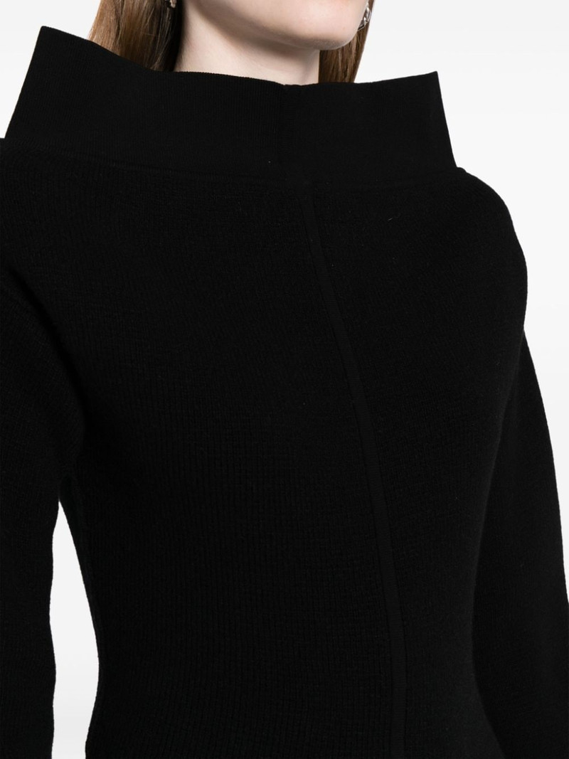vertical-seamed ribbed-knit jumper 5