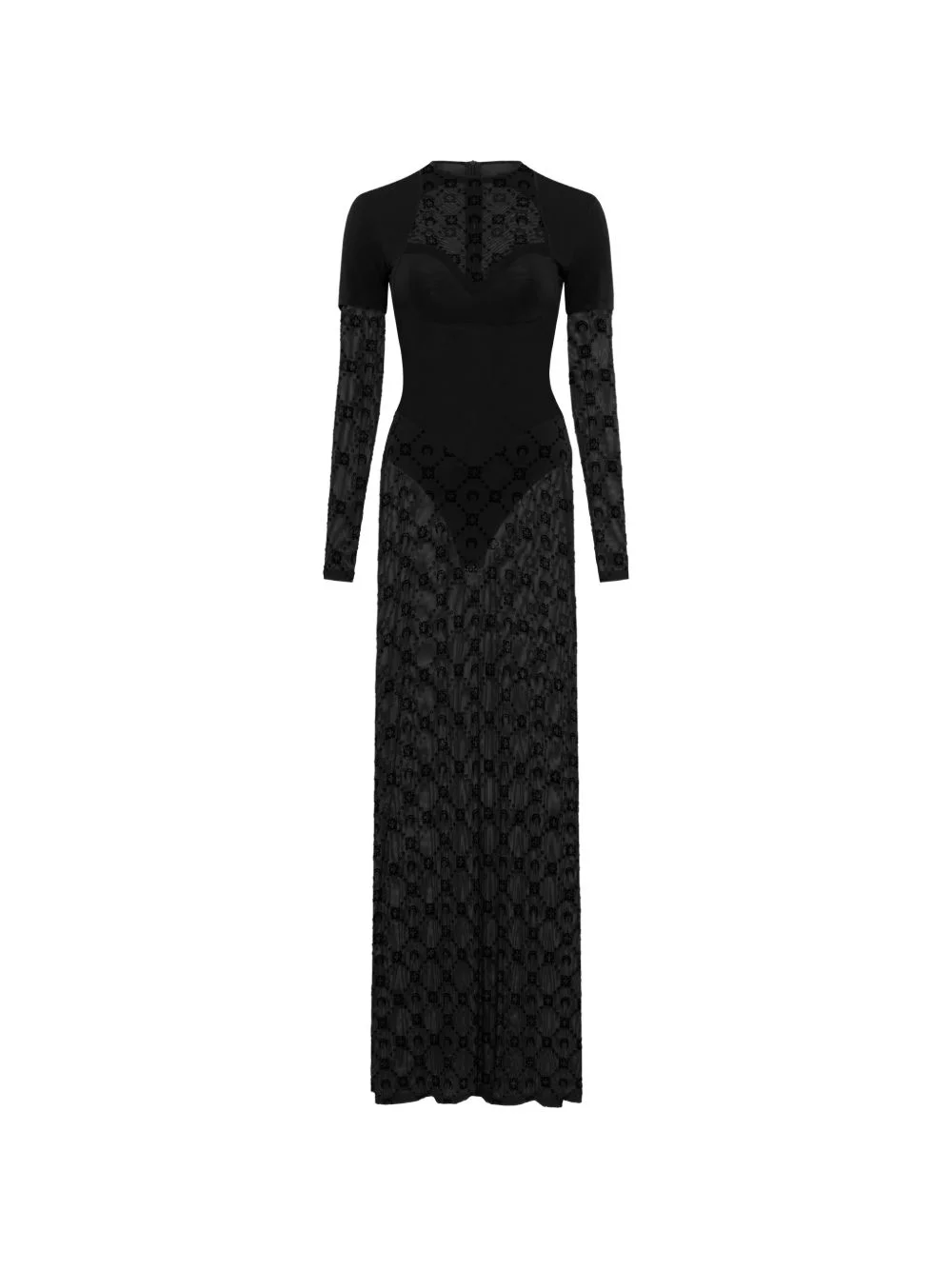 layered mesh flock dress - 1