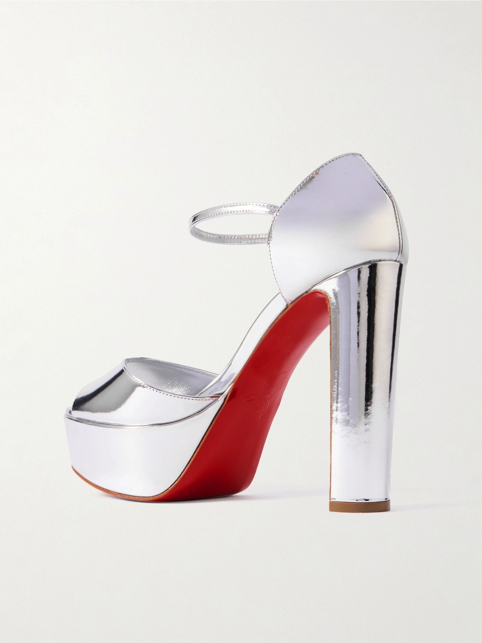 Sandaloo 130 mirrored-leather platform sandals Silver - 3