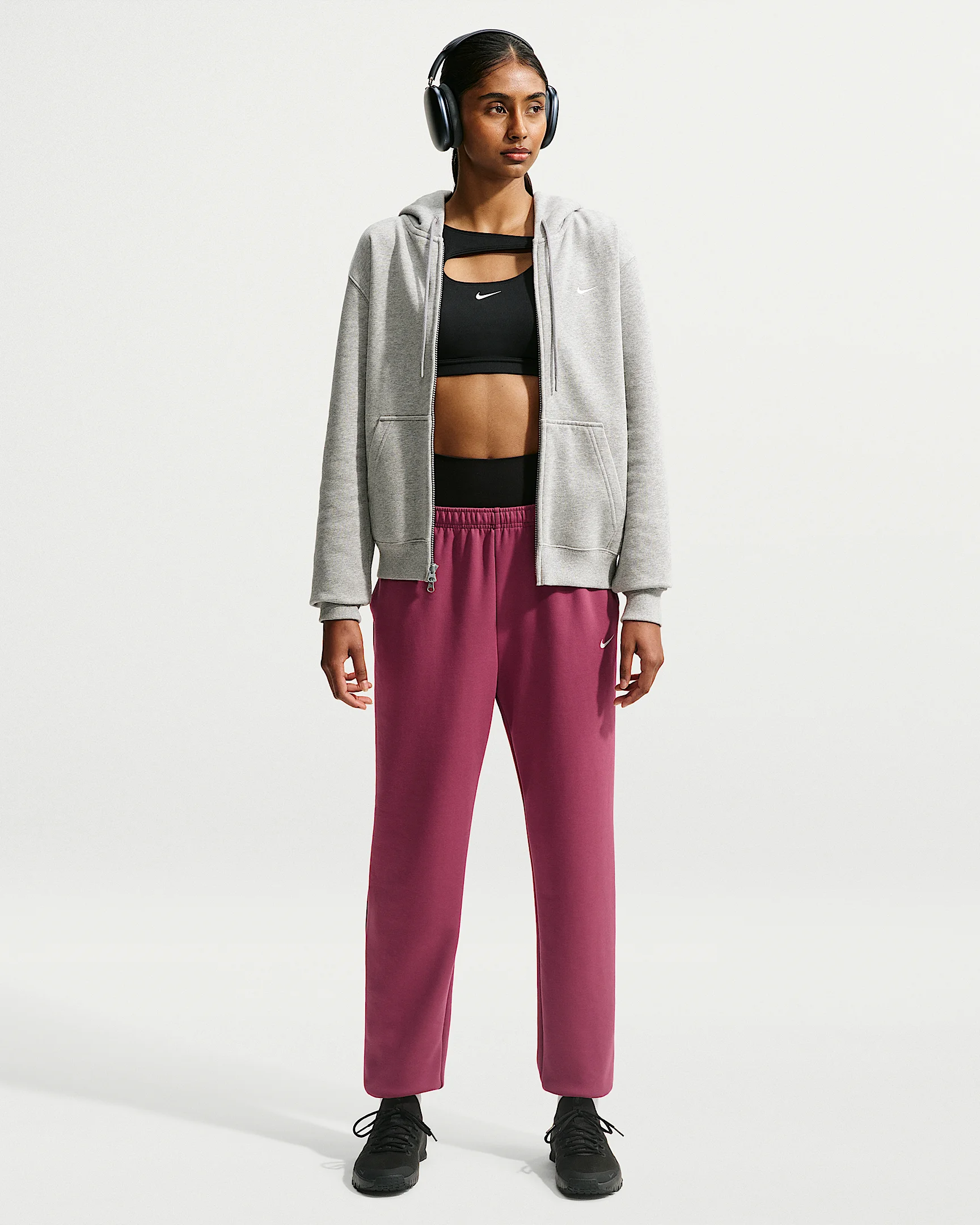 Nike Studio Fleece Sport Women's Dri-FIT Mid-Rise Pants - 1