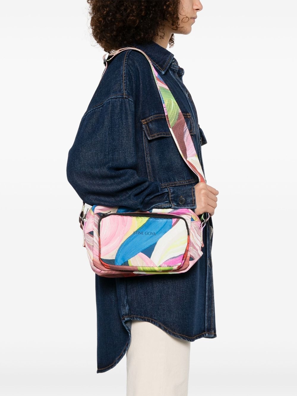 watercolour-print cross body bag - 2