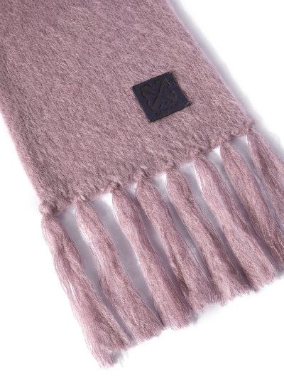 Off-White Arrow Pat Mohair Fringe Scarf Lilac Cob outlook