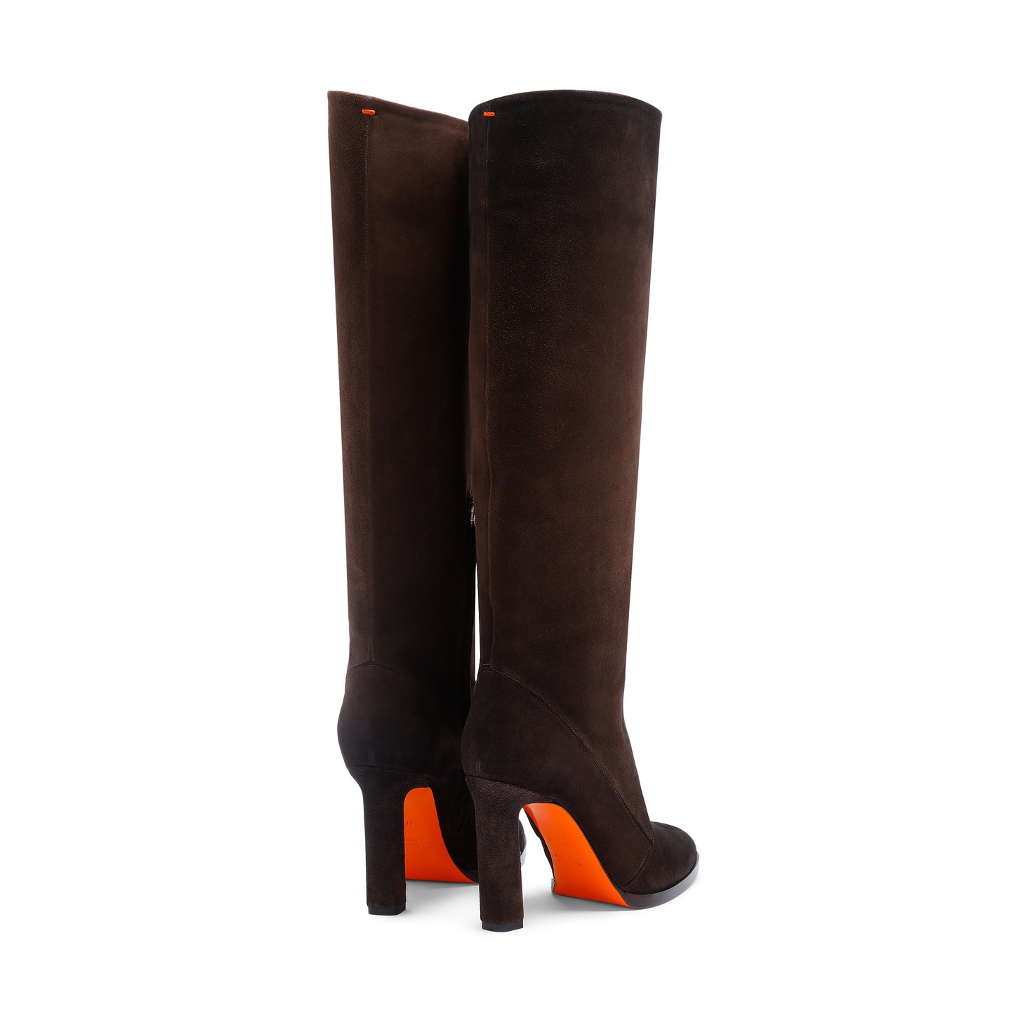 Women's dark brown suede high-heel boot - 3