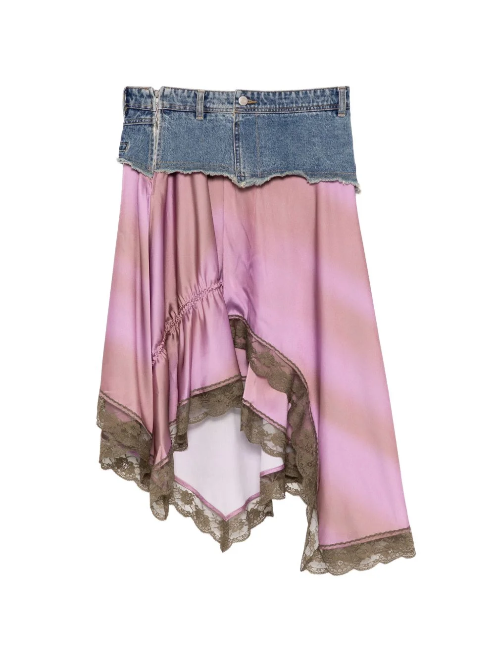 denim lace midi skirt - 1