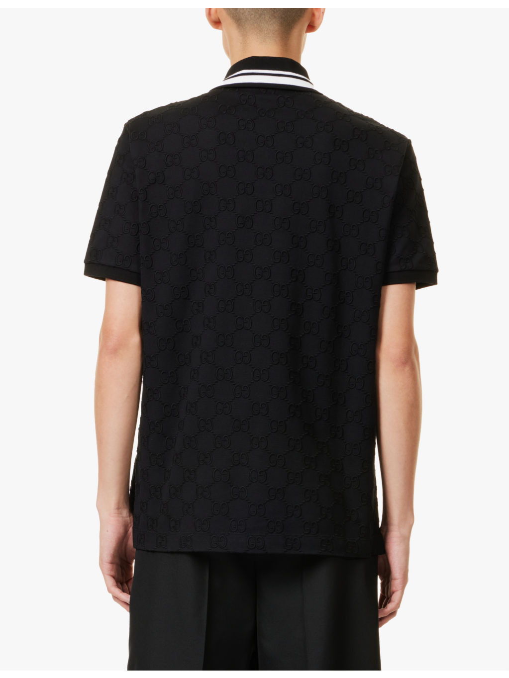 Logo-embroidered contrast-collar stretch-cotton polo shirt - 4