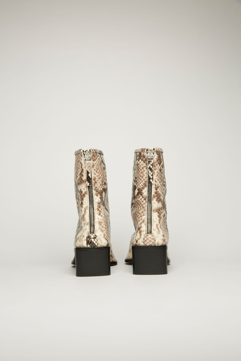 Python leather boots beige/black 4