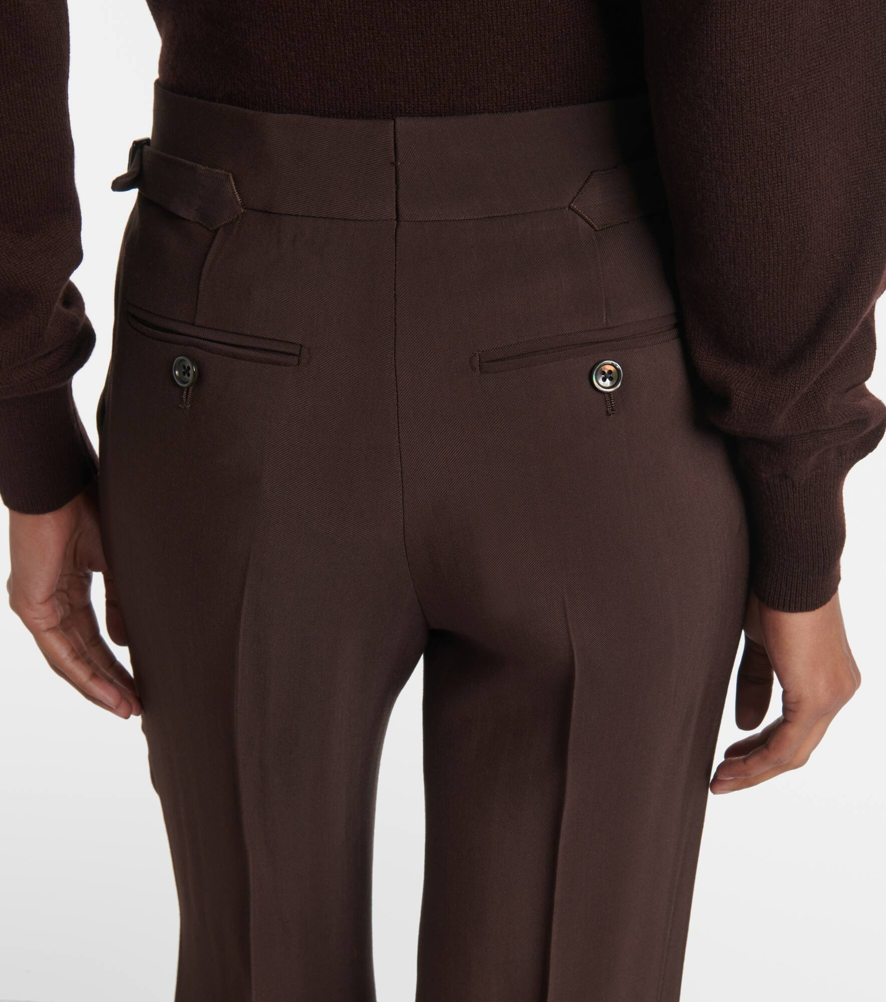 Pleated high-rise wide-leg pants - 6
