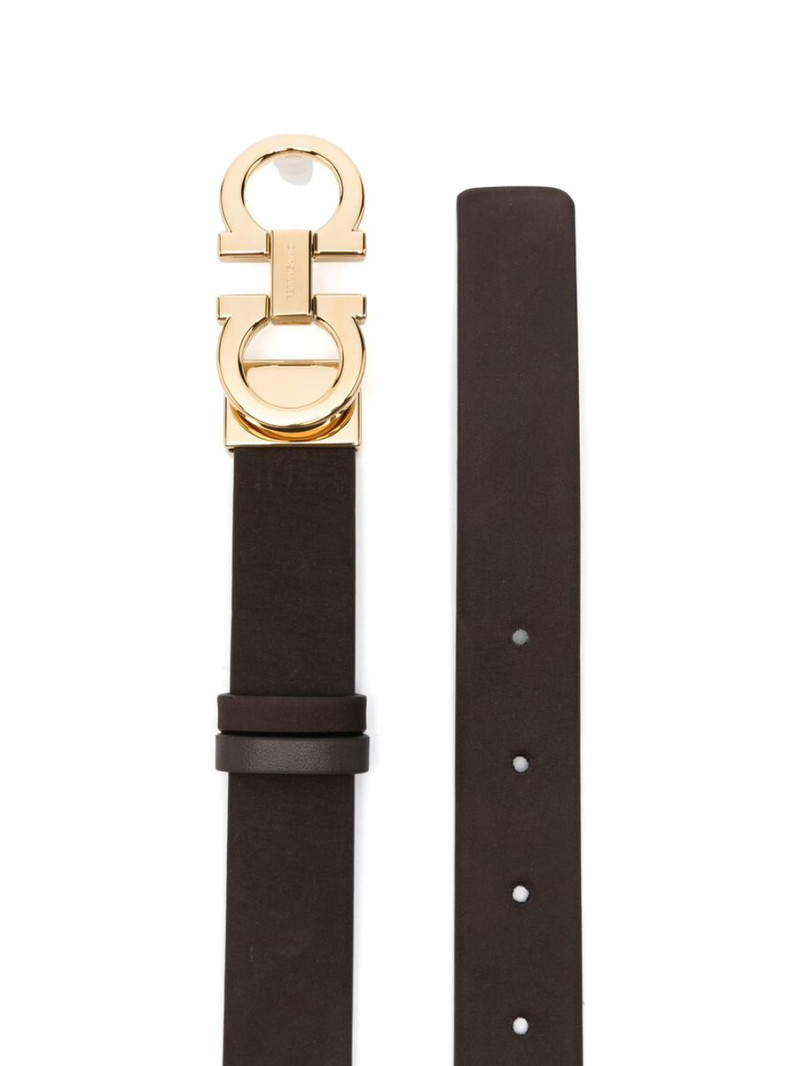 FERRAGAMO gancini suede belt outlook