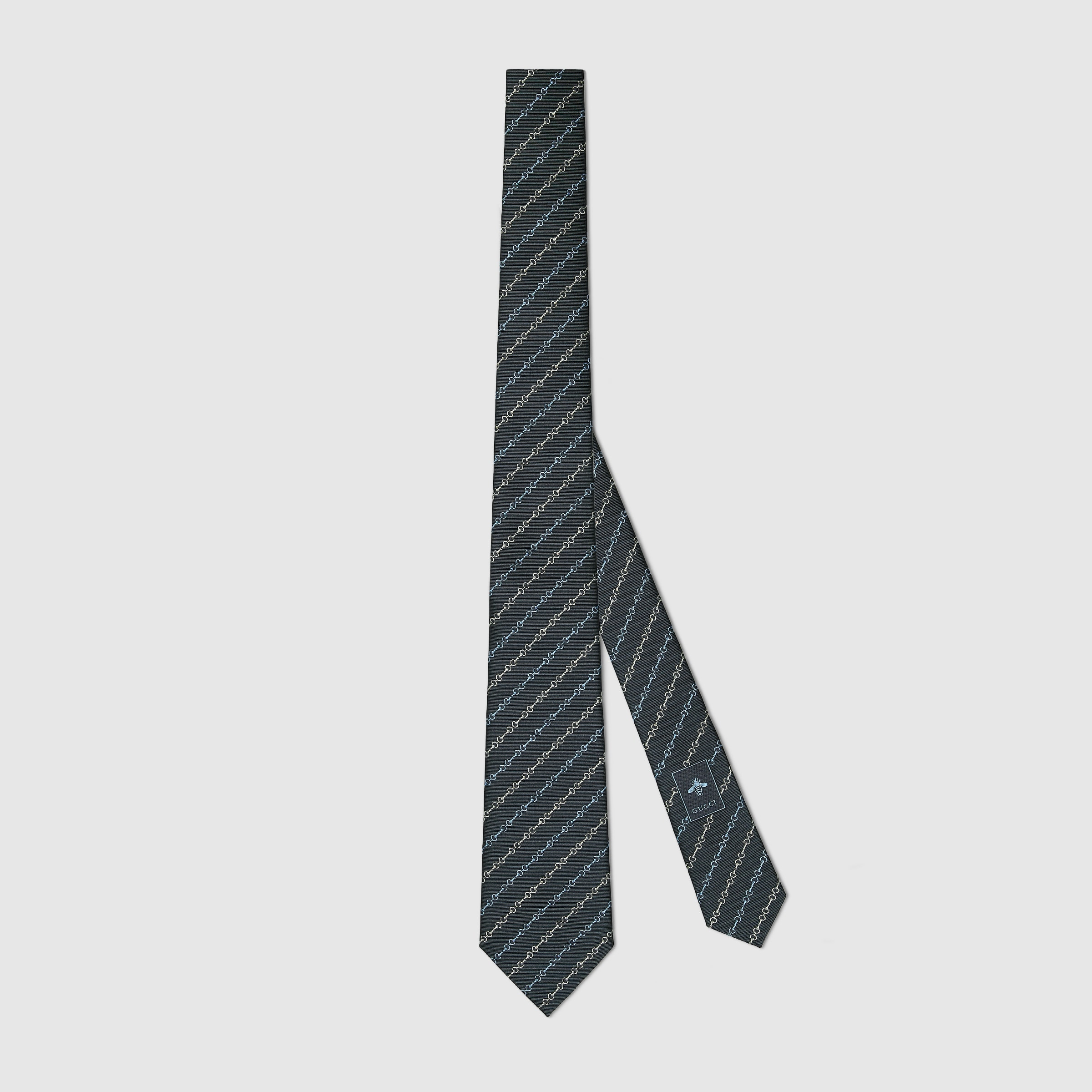 Horsebit silk jacquard tie - 1