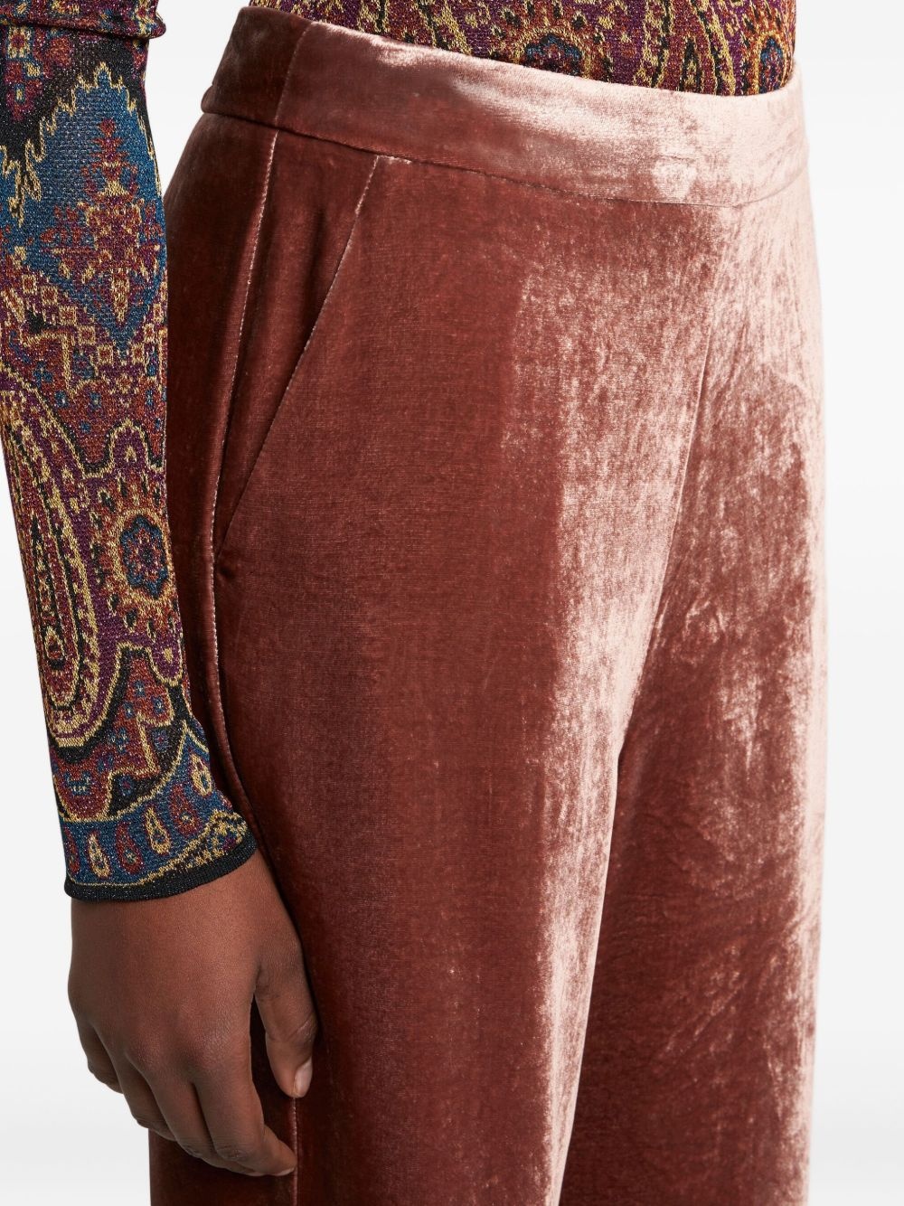 velvet palazzo trousers - 4