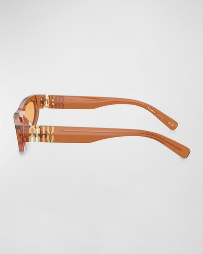 Miu Miu Logo Acetate Oval Sunglasses outlook