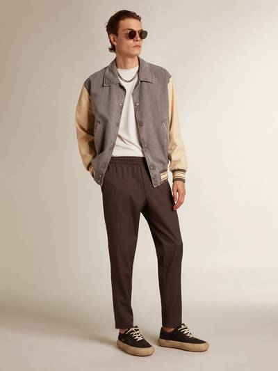 Golden Goose Bomber jacket in lilac-gray and marzipan-colored cotton outlook