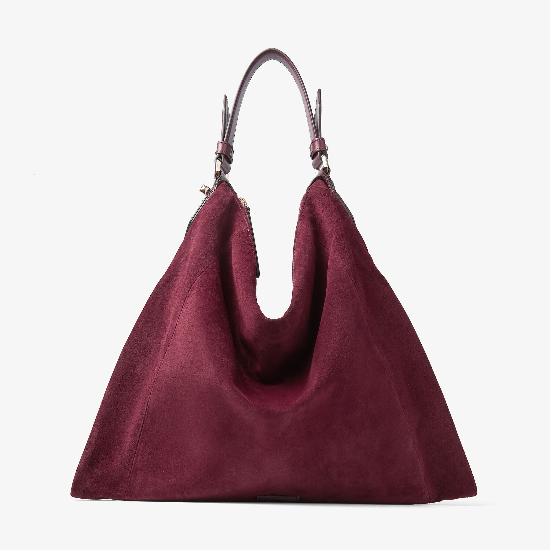 Ana Hobo/s
Burgundy Suede and Smooth Calf Leather Hobo Handbag - 1