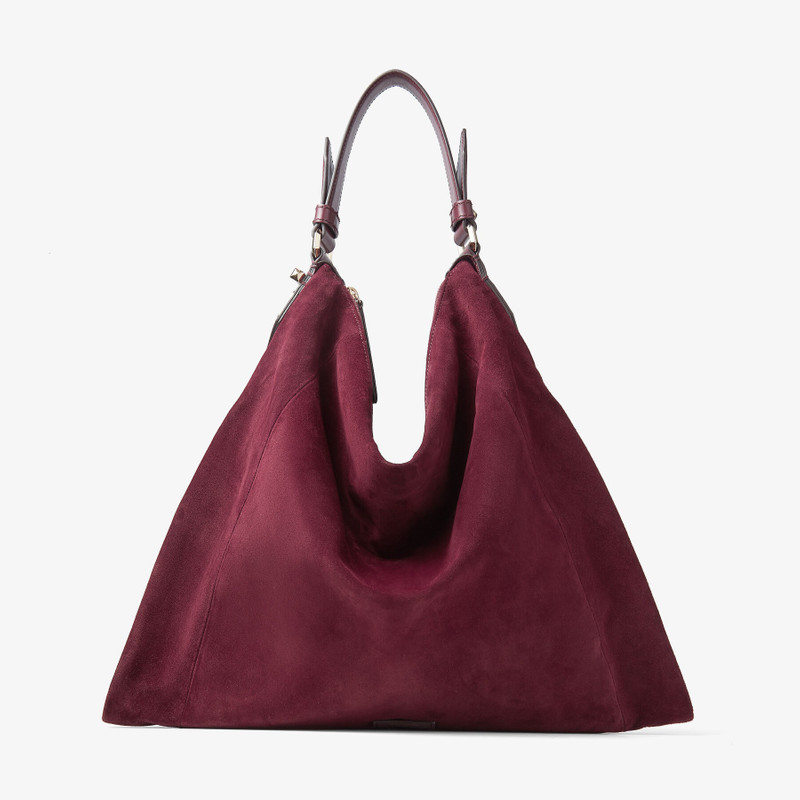 Ana Hobo/s
Burgundy Suede and Smooth Calf Leather Hobo Handbag 1
