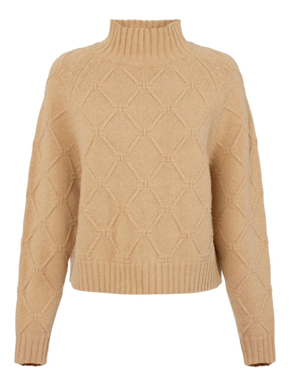 diamond-pattern turtleneck sweater - 1