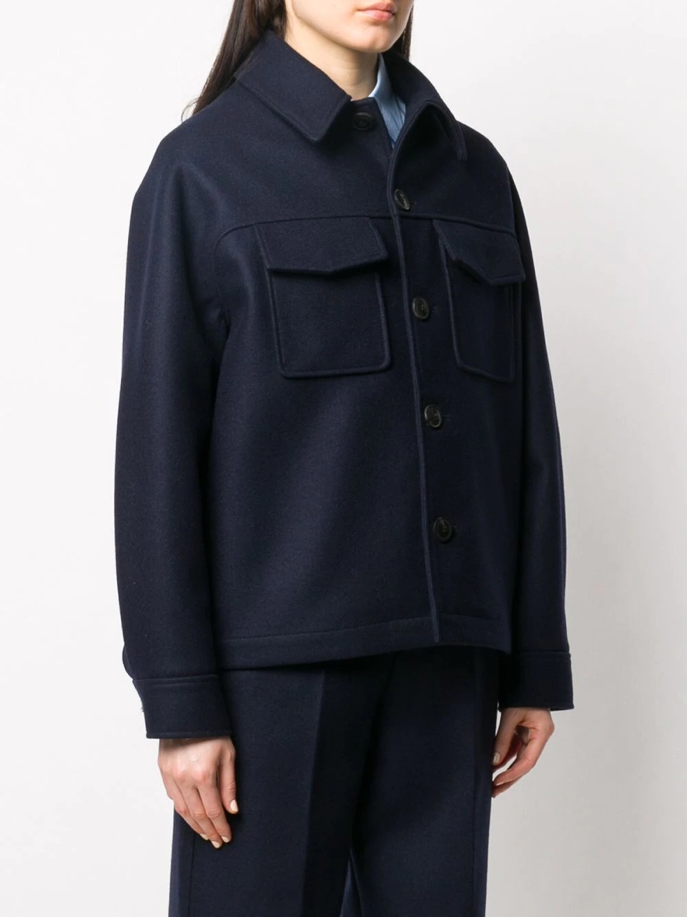 flap pockets single-breasted jacket - 3