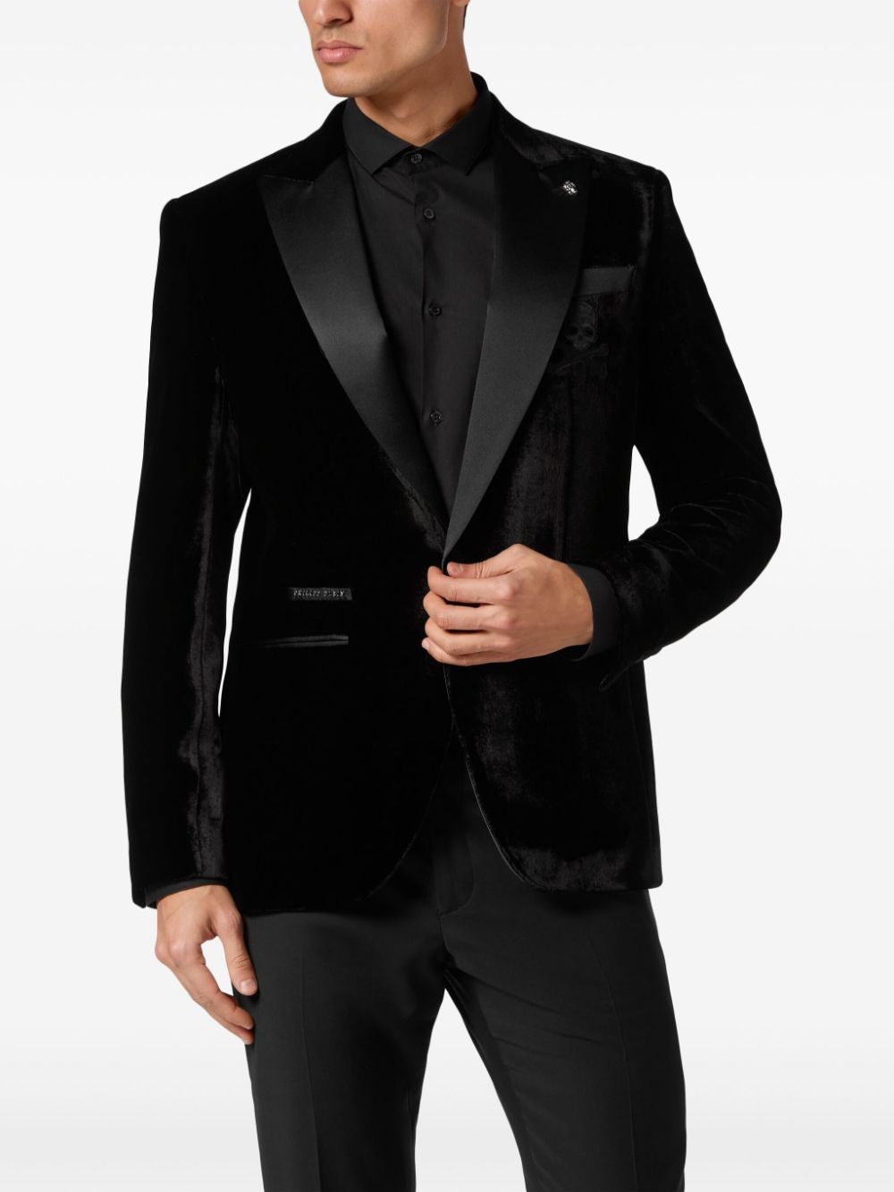 Lord single-breasted velvet blazer - 3