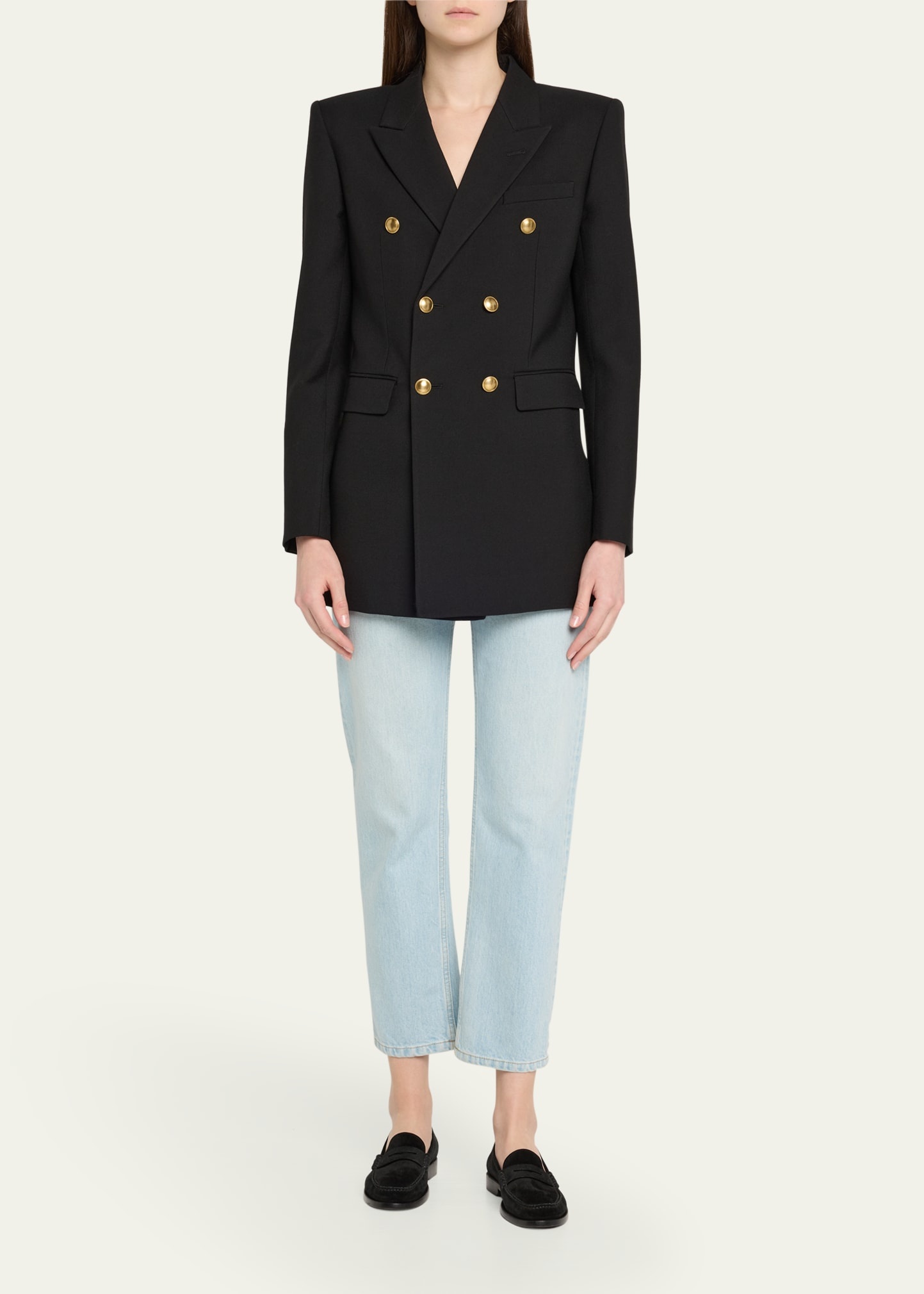 Oversized Double-Breasted Wool Blazer - 2