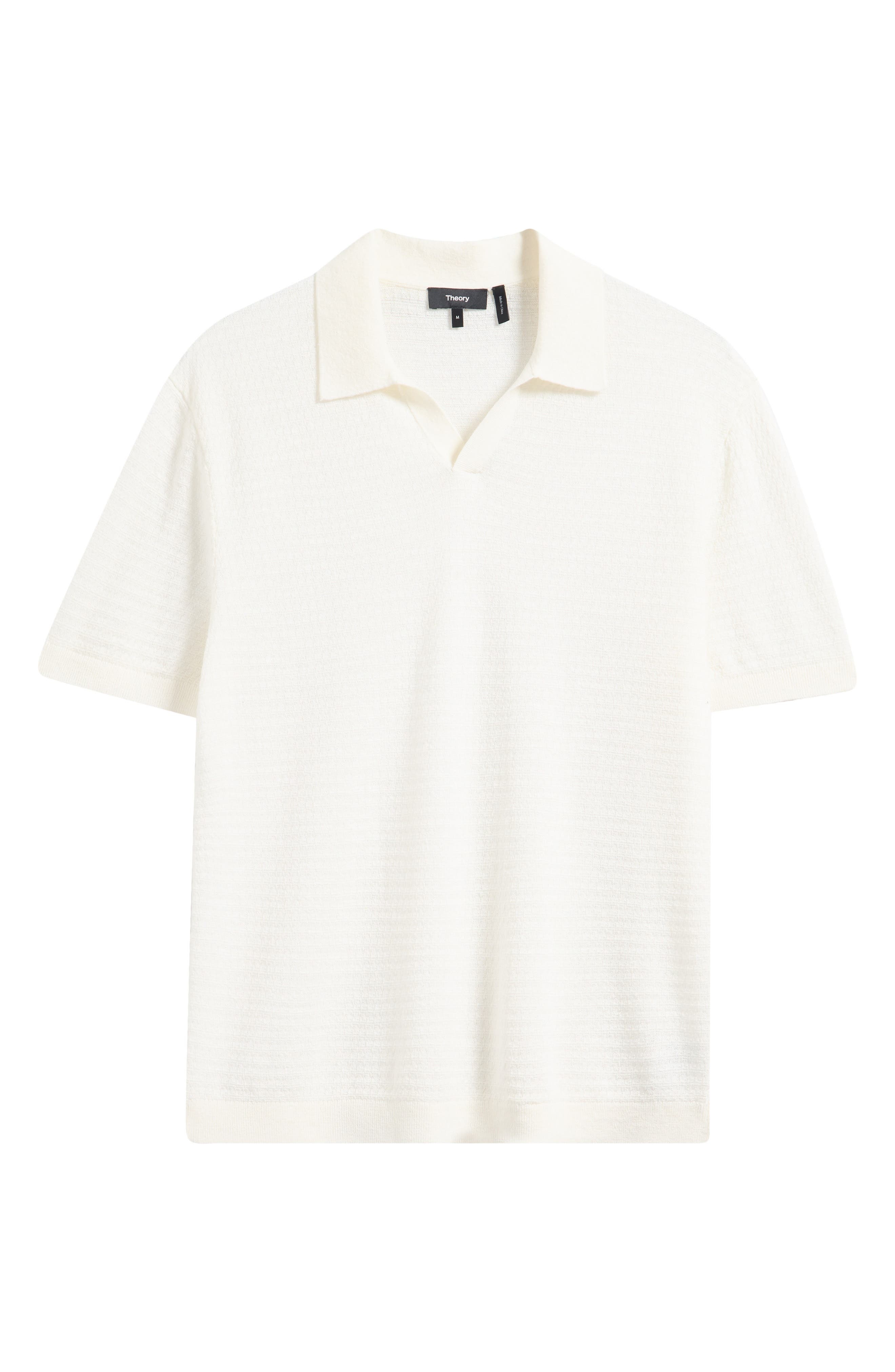 Theory Brenan Linen Blend Polo in White at Nordstrom - 5