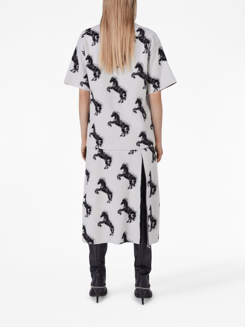 Pixel Horse jacquard midi skirt - 3