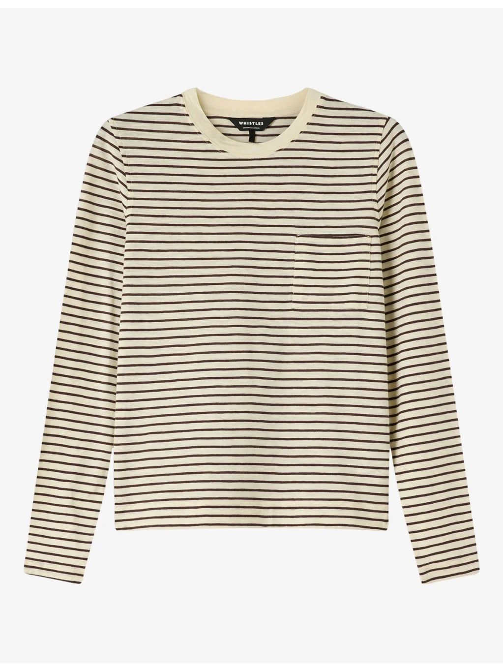 Striped Long-Sleeve Cotton Top - 1