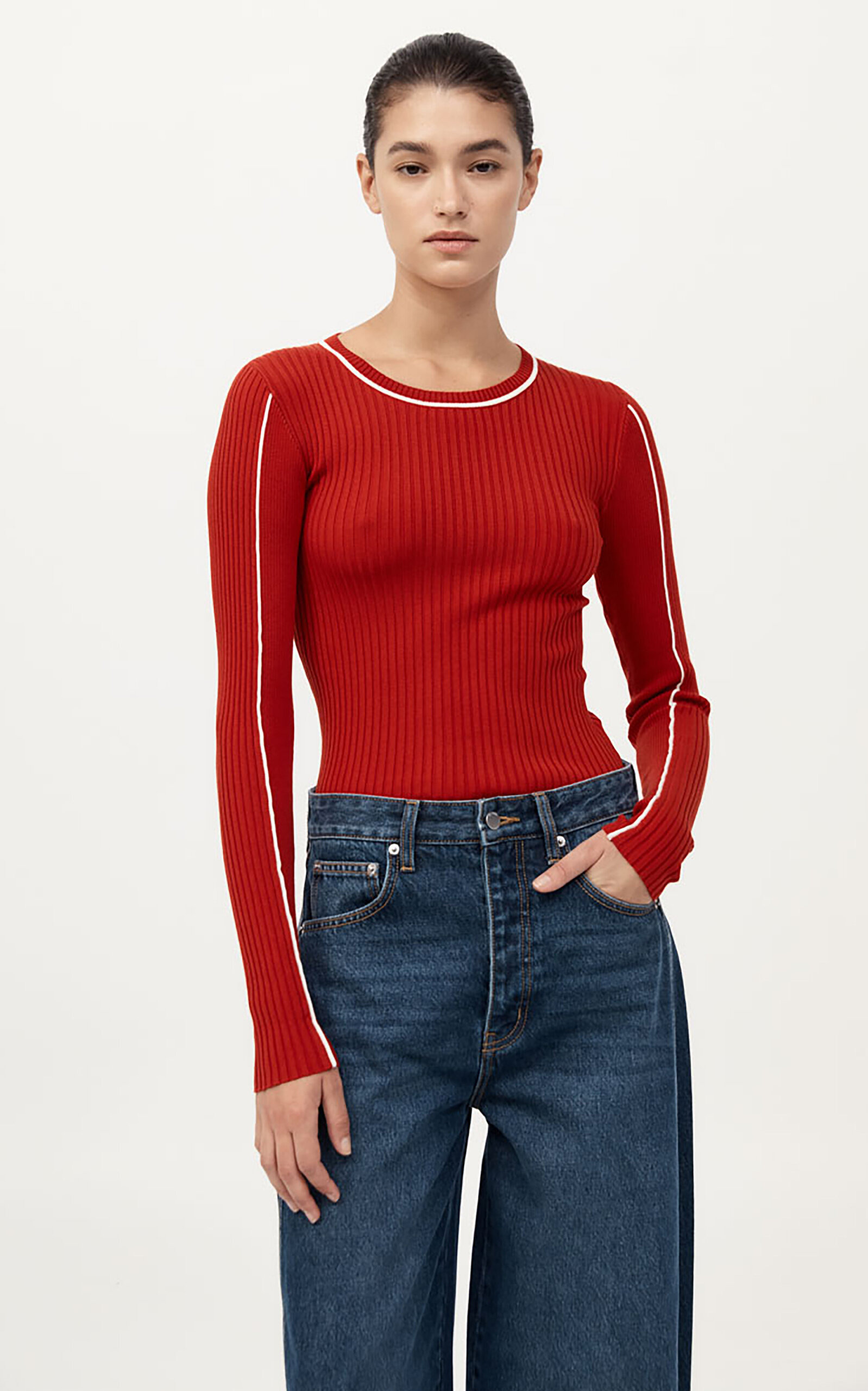 Fine Line Long-Sleeve Top red - 5