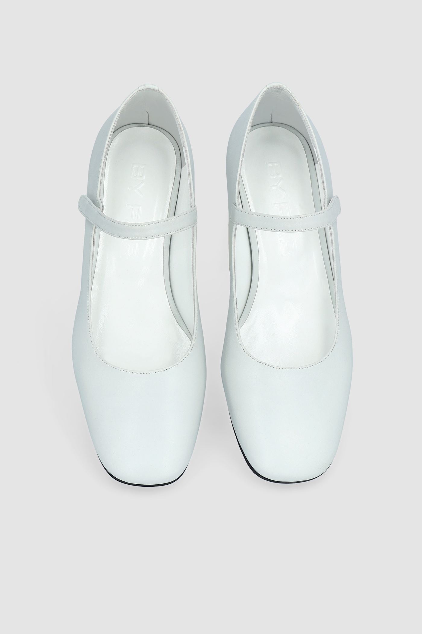 GINNY BURRATA CREASED CALF LEATHER MARY JANE PUMP - 3
