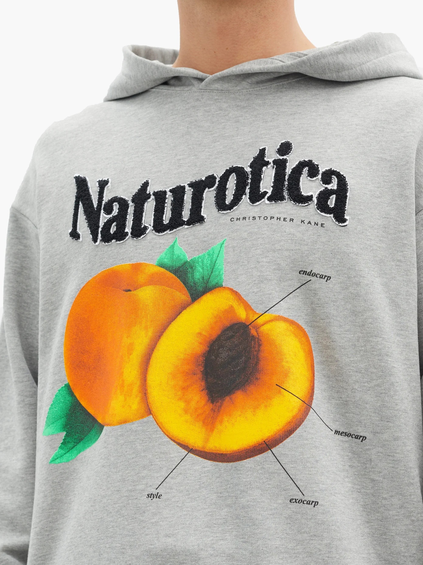 Naturotica peach-print hooded cotton sweatshirt - 3