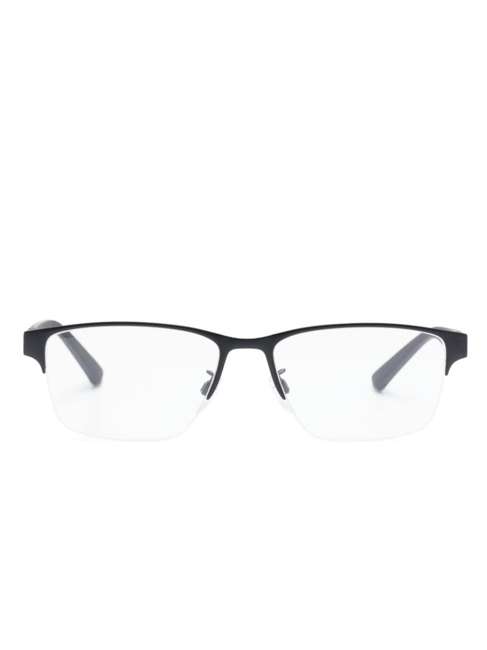 logo-engraved rectangle-frame glasses - 1