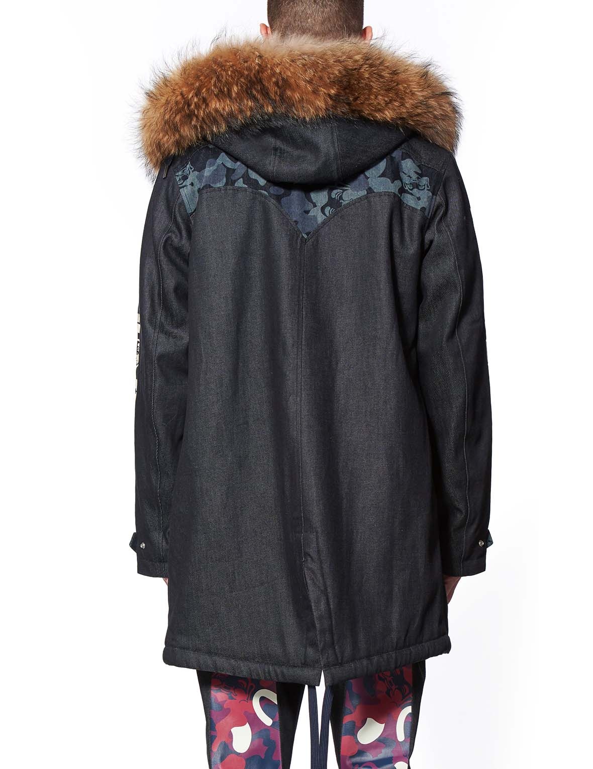 FLEECE-LINING DENIM COAT WITH INSERTED DAICOCK - 4