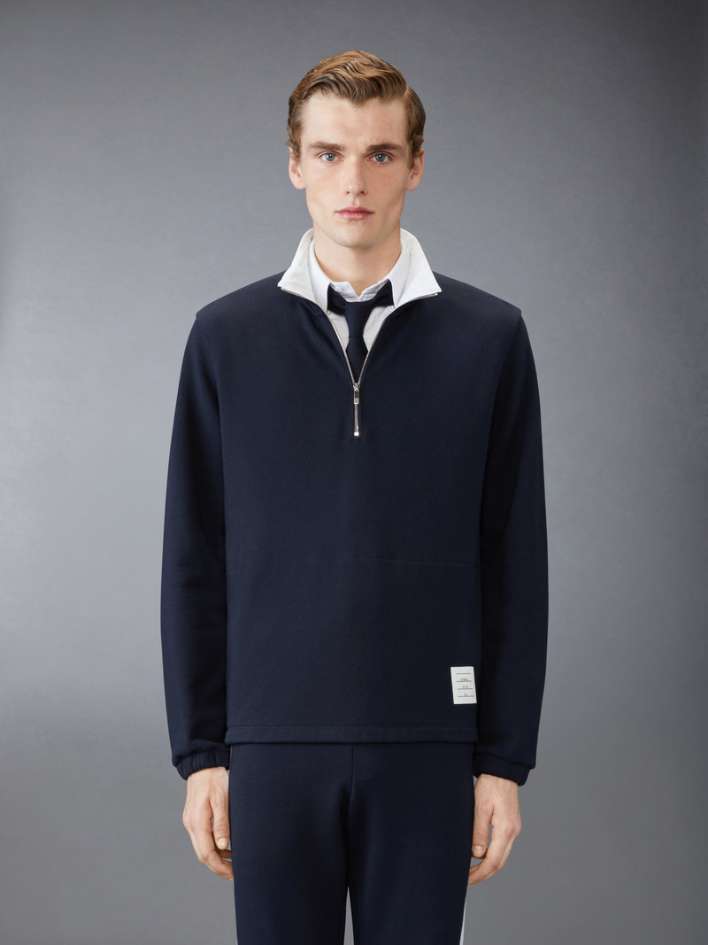 Thom Browne Classic 4-Bar Jersey Half Zip Pullover outlook