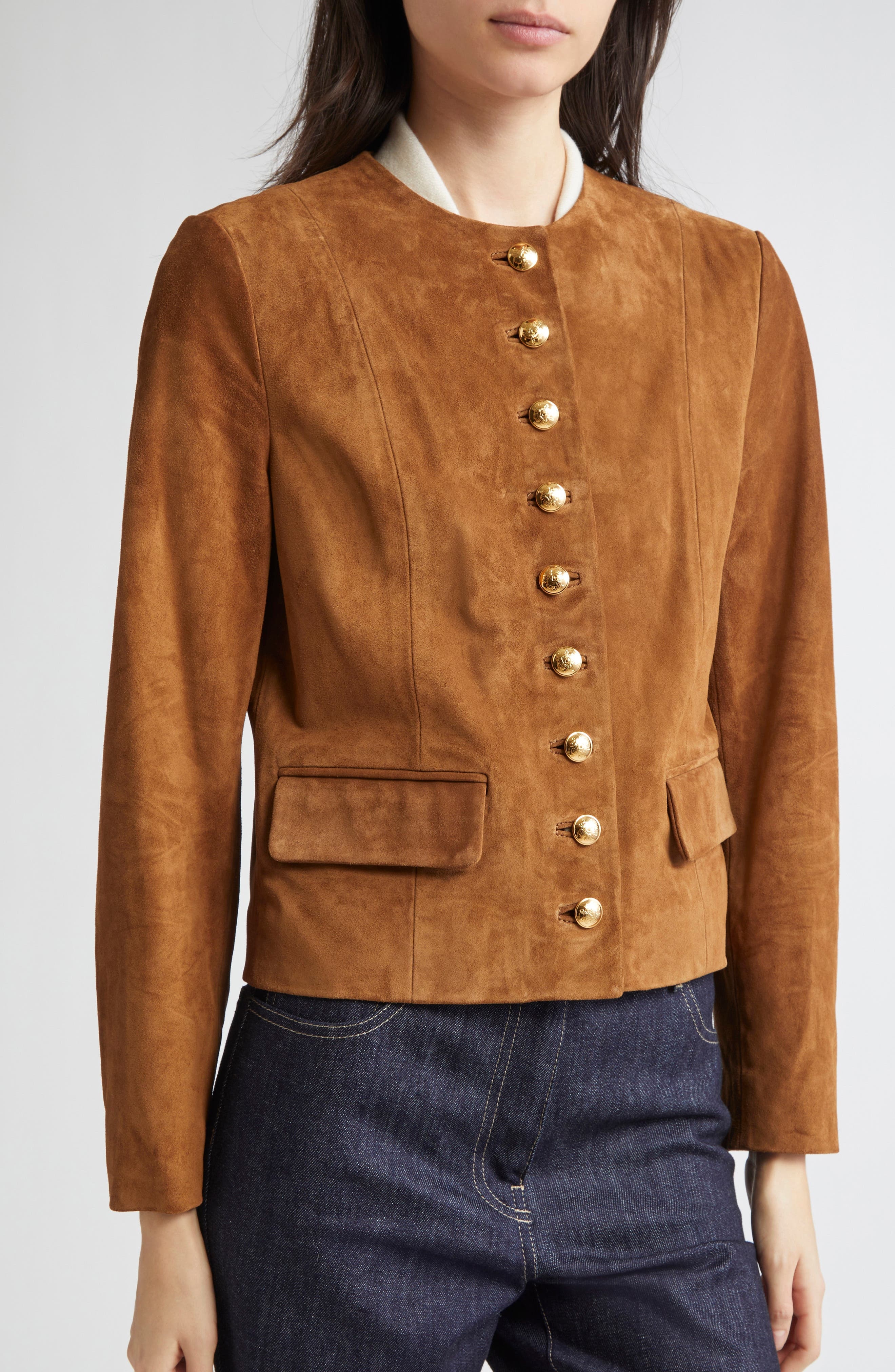 Nili Lotan Nanon Suede Jacket in Martora at Nordstrom - 4
