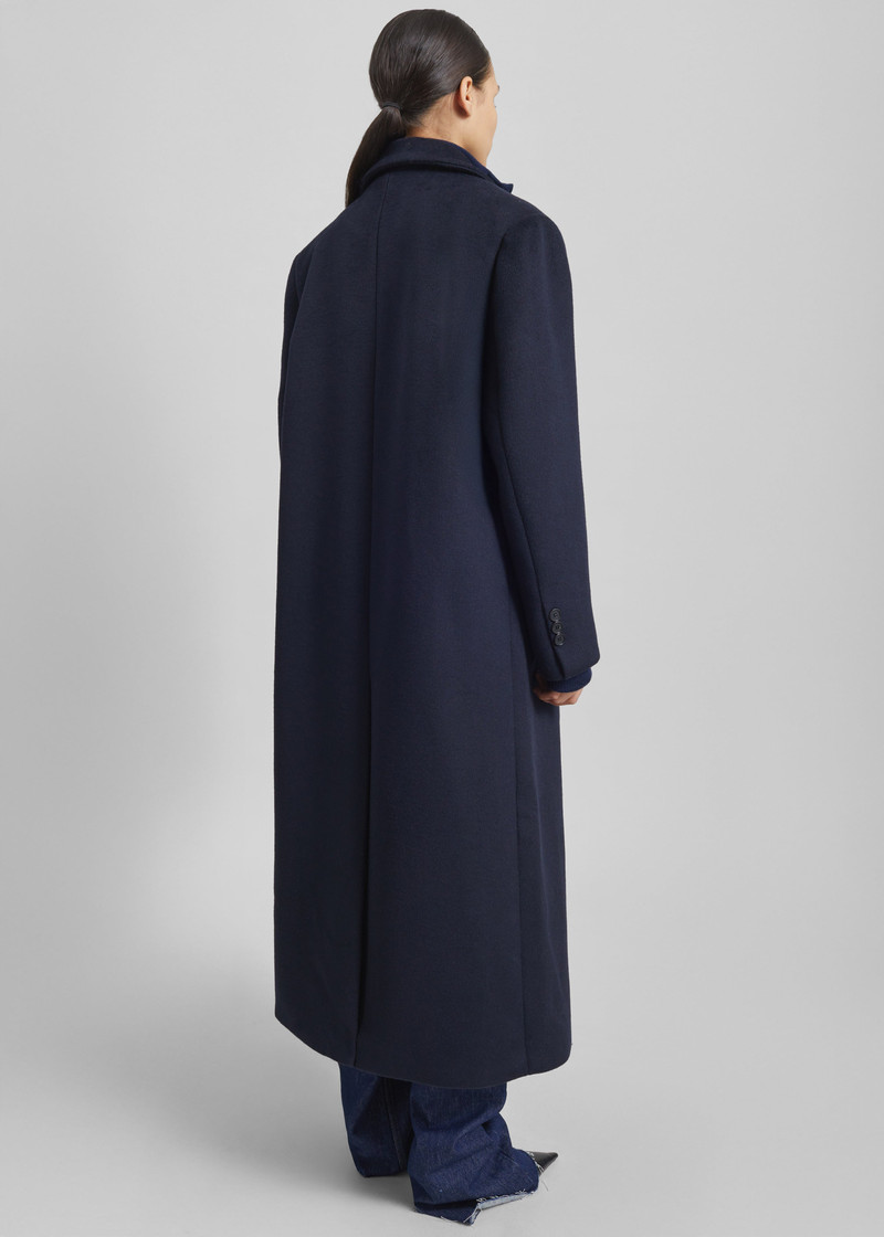 Atlin Wool Double-Breasted Coat - Dark Navy 6